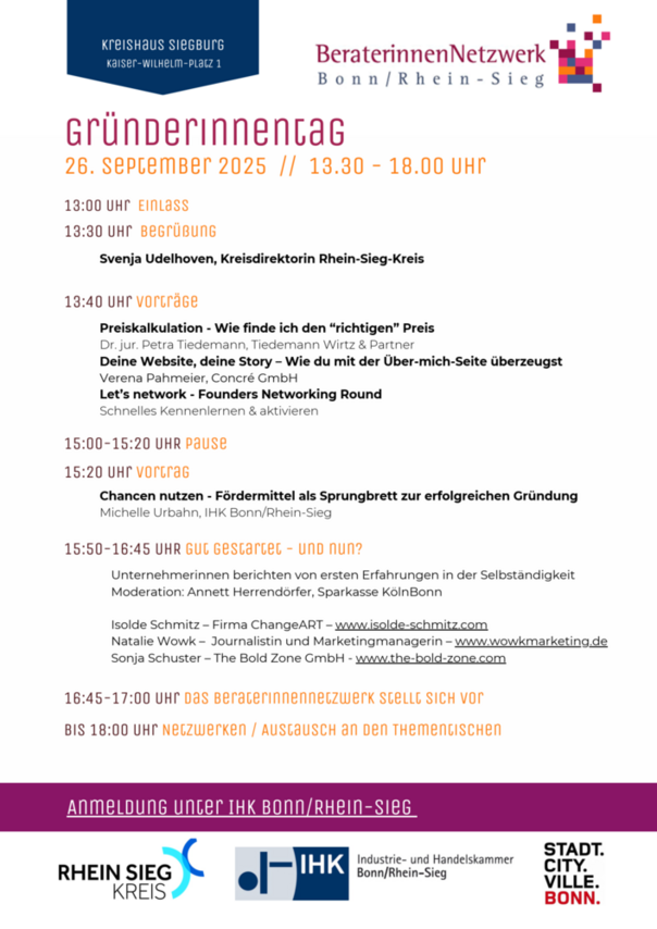 Programm Gründerinnentag