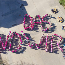 Aktion Pink gegen Rassismus von Fritz-Bauer-Gesamtschule