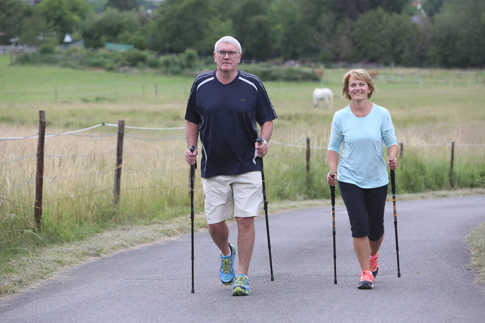 Beim Sport entspannen sich Landrat Schuster und Ehefrau Margret