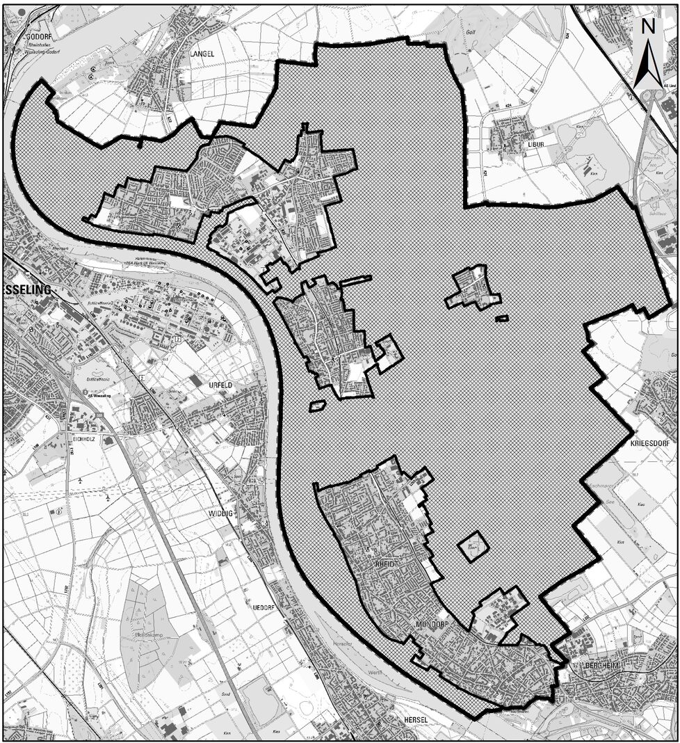 Geltungsbereich Entwurf Landschaftsplan Nr. 1 "Niederkassel"